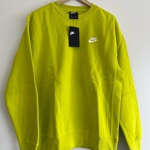 Nike Men's Bright Yellow Crewneck Sweater